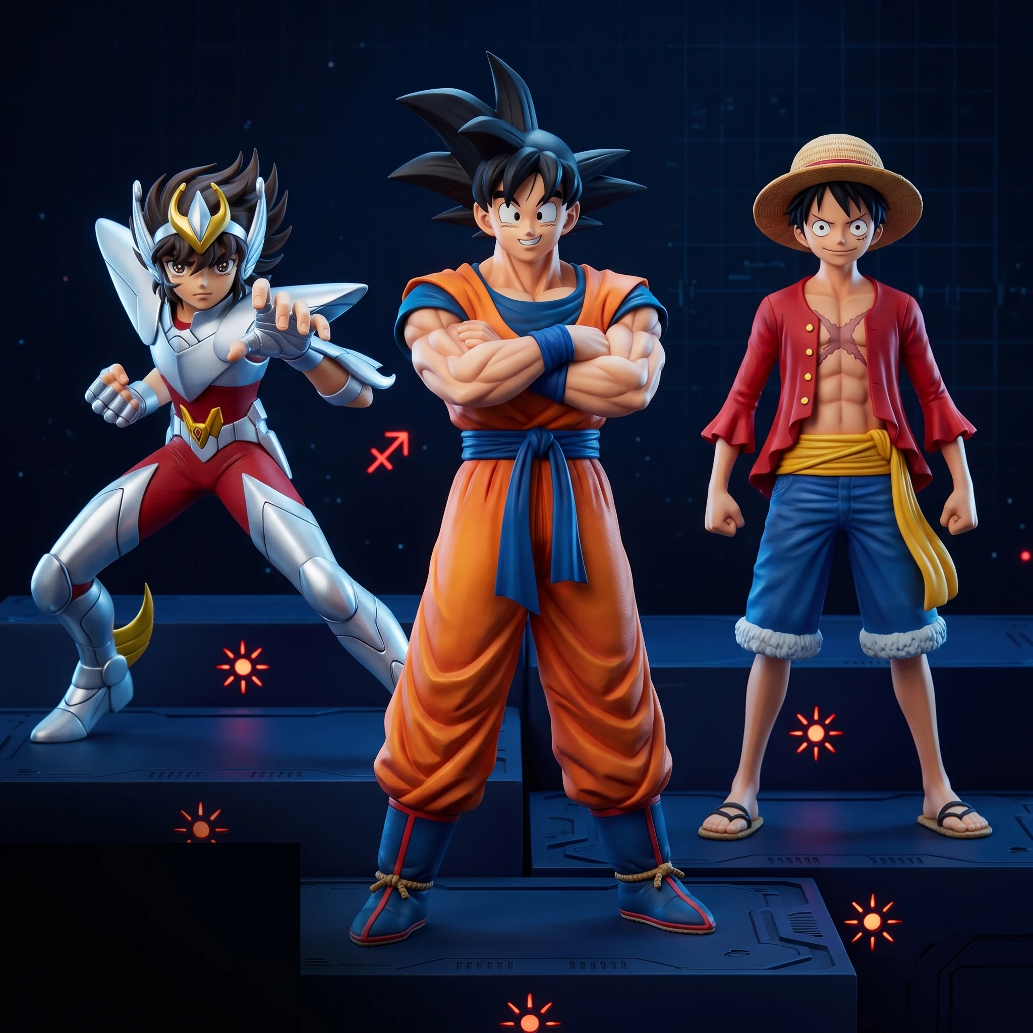 Personagens de anime apresentados em plataformas de coleção