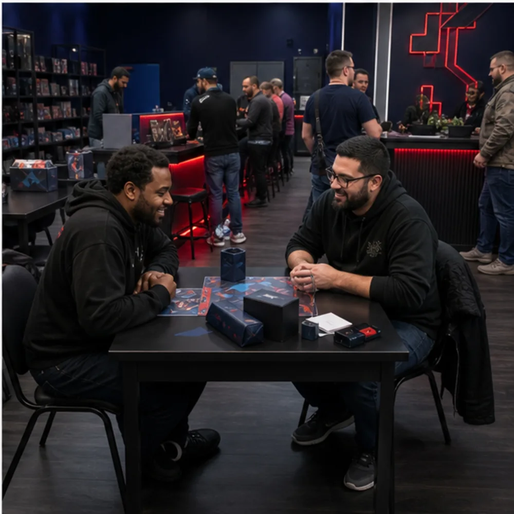 Jogadores reunidos em um evento da comunidade Sagittariu